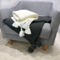 2026 Supplier Custom Wholesale Sofa Office Nap Shawl Blank Merbau Polyester Knitted Tassels Blanket