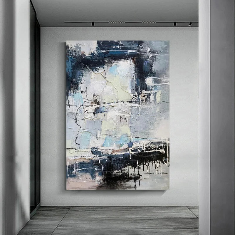 100% Hand-painted for Living Room With Frame Large Canvas Wall Art Decor Abstract Thick Texture  Painting Hand