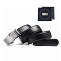 Customized Belt Metal Automatic Buckle Black Belt Leather Gift Genuine Cowhide Leather Belt for Men
