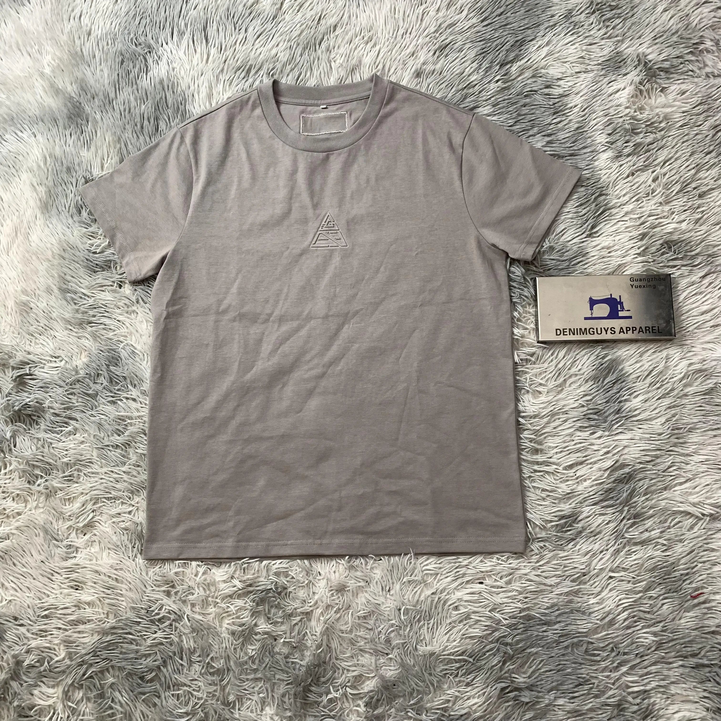 DENIMGUYS Custom 3d Embossed Logo Hemp Clothing Summer Streetwear Cotton Short Sleeve Plus Size Men's T-Shirts