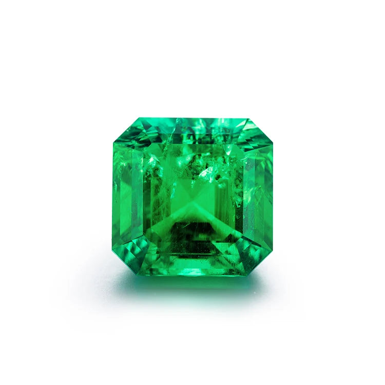 Wholesale Asscher 3EX Verdant Green Level Quality Same As Natural Colombian Emeralds for Stud Earrings  Hydrothermal Emerald
