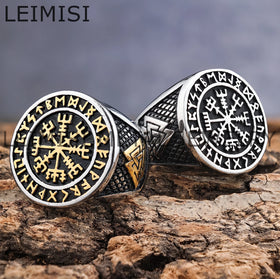Viking Odin Valknut Ring Vintage Nordic Mythology Stainless Steel Protection Amulet Jewelry Viking Rings