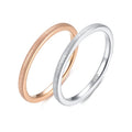 OAHLAN Fashion Jewelry Rose Gold/Silver 2mm Slim Bands Wedding Engagement Promise Rings Sandblasting Tungsten Rings for Women