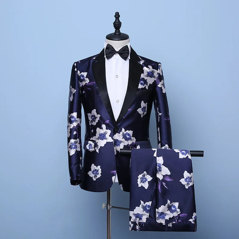 2023 New Trendy Suit Korean Version Slim Men's Color Suit Youth Banquet Performance Costume Suits