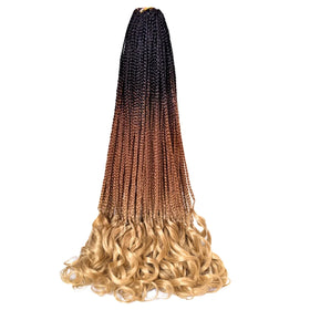 French Curl Crochet Braids Extensions Box Braids With Curly Wavy Ends Goddess Crochet Hair French Curly Braiding Hair Crochet