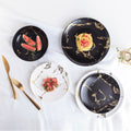 Shengjing Luxury Eco-Friendly 3-Times Burned Ceramic Porcelain Dinner Plate Western Style Gold for Hotel & Restaurant Wholesale