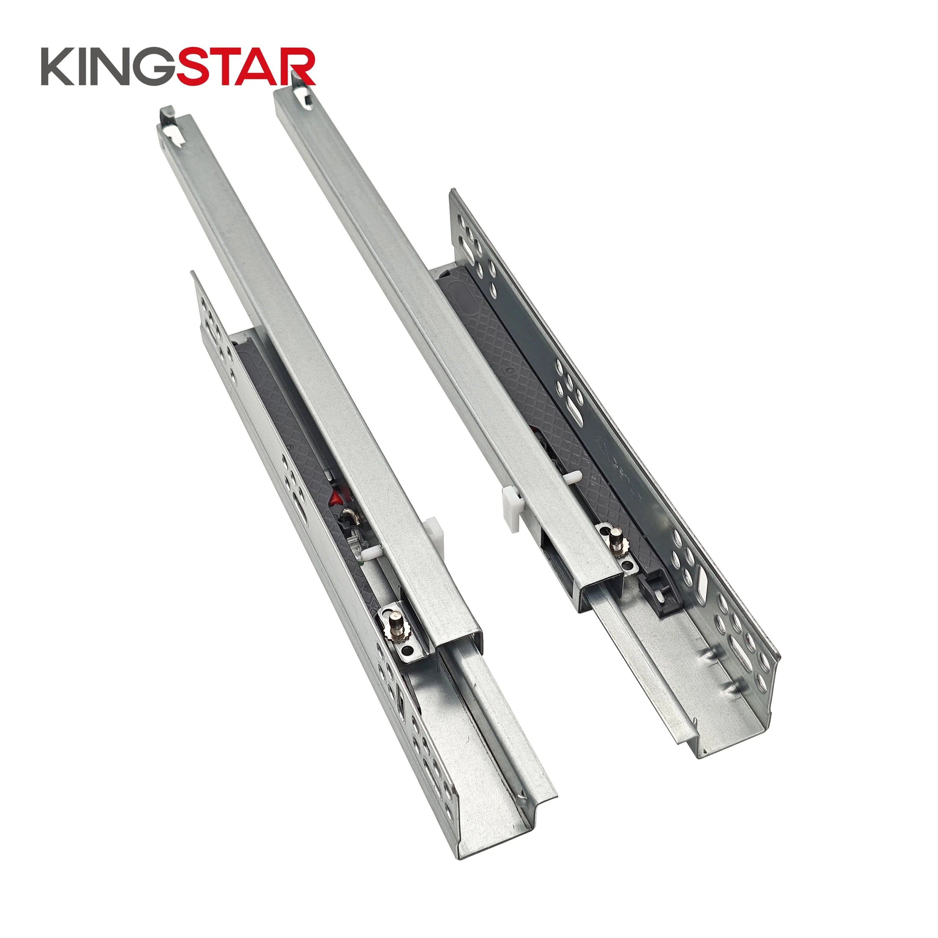 KINGSTAR 25kg Load Drawer Rail 2 Fold Single Extension 1.4mm Concealed Undermount Soft Colse Drawer Slide