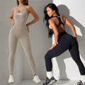 Women's Active Sports Gym Bodysuit & Jumpsuit Open Back Scrunched Butt Design for Yoga Fitness  Hollow Back Jumpsuit