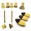 Wholesale Washing Pot Dish Bottle Kitchen Scrub Natural Wooden Sisal Cleaning Brush Long Handle Pot Brushes