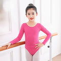 Hot Sale Kids Girls Cotton Spandex Dance Wear 15 Colors Long Sleeve Children Ballet Leotards
