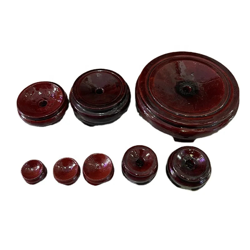 Natural Crystal Ball Sphere Stand Decoration Crystal Wooden Stand Base