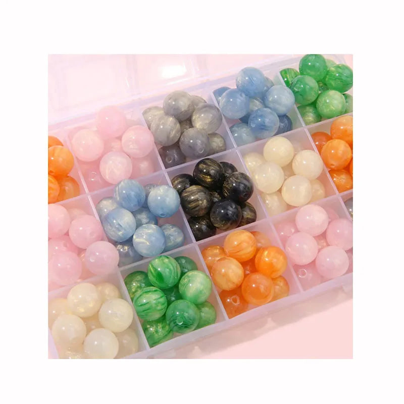12mm Starry Sky Resin Quicksand Beads Acrylic Plastic & Lucite DIY Handmade Bracelet Necklace Jewelry Accessories for Shoes Hats