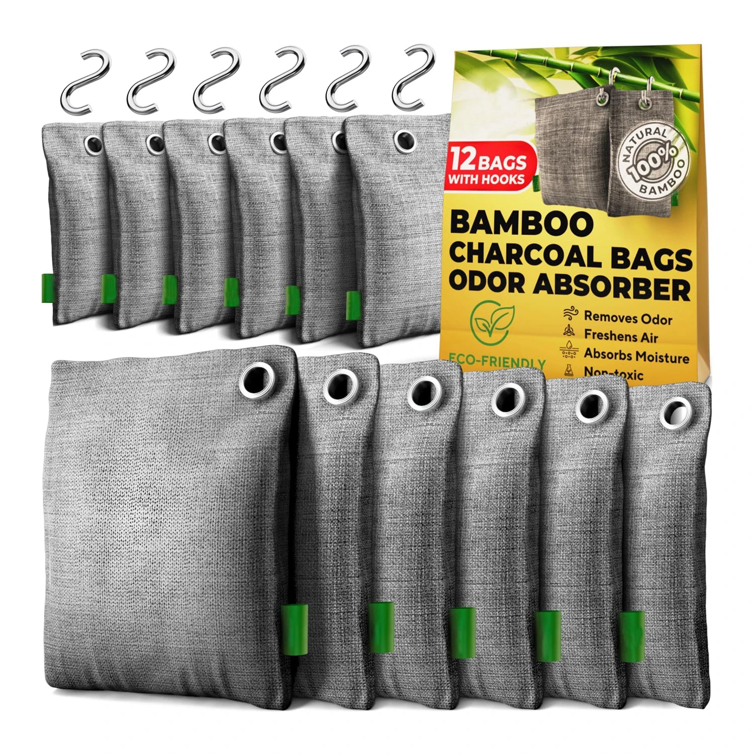 200g Activated Bamboo Charcoal Air Purifying Bags Home and Car Odor Absorber Freshener Car Air Targeted Use