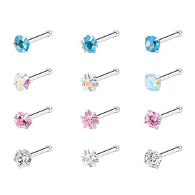 3 PCS Invisible Piercing Piercing Spikes Stainless Steel for Women Fashion Jewelry Nose Ring Set