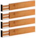 Wholesale 4pcs Bamboo Expandable Drawer Organizers Popular Separators for Bedroom Bathroom Dresser Kitchen Wardrobe Storage