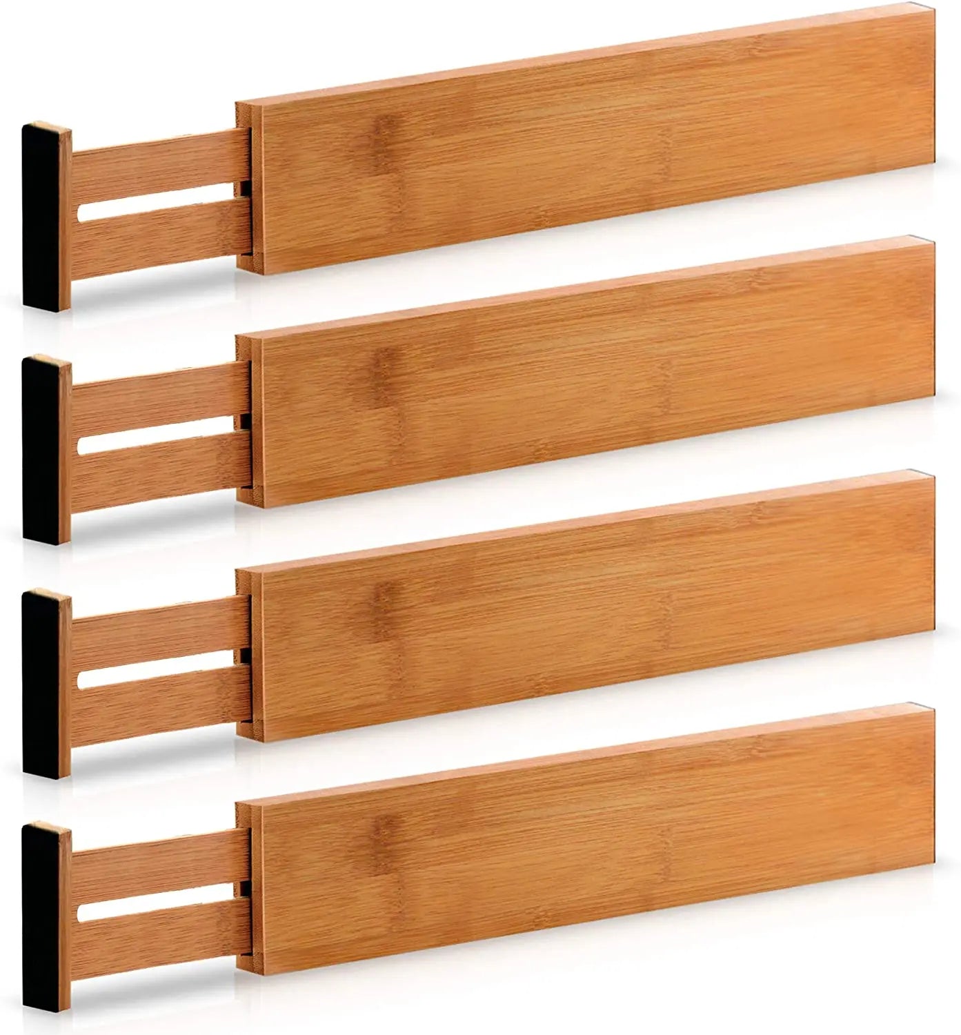 Wholesale 4pcs Bamboo Expandable Drawer Organizers Popular Separators for Bedroom Bathroom Dresser Kitchen Wardrobe Storage
