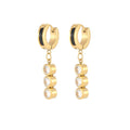 Elegant Fashion Women's Gold Plated Stainless Steel Hoop Earrings Wholesale Set with Tassel Zirconia Jewelry