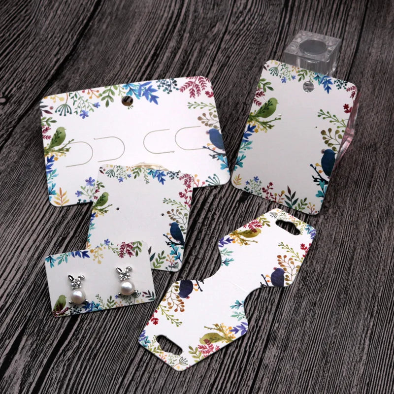 Custom Logo Cardstock Display Packaging for Jewelry Earrings Necklace Watch Ring Display with Color Printing Made Pulp Paper