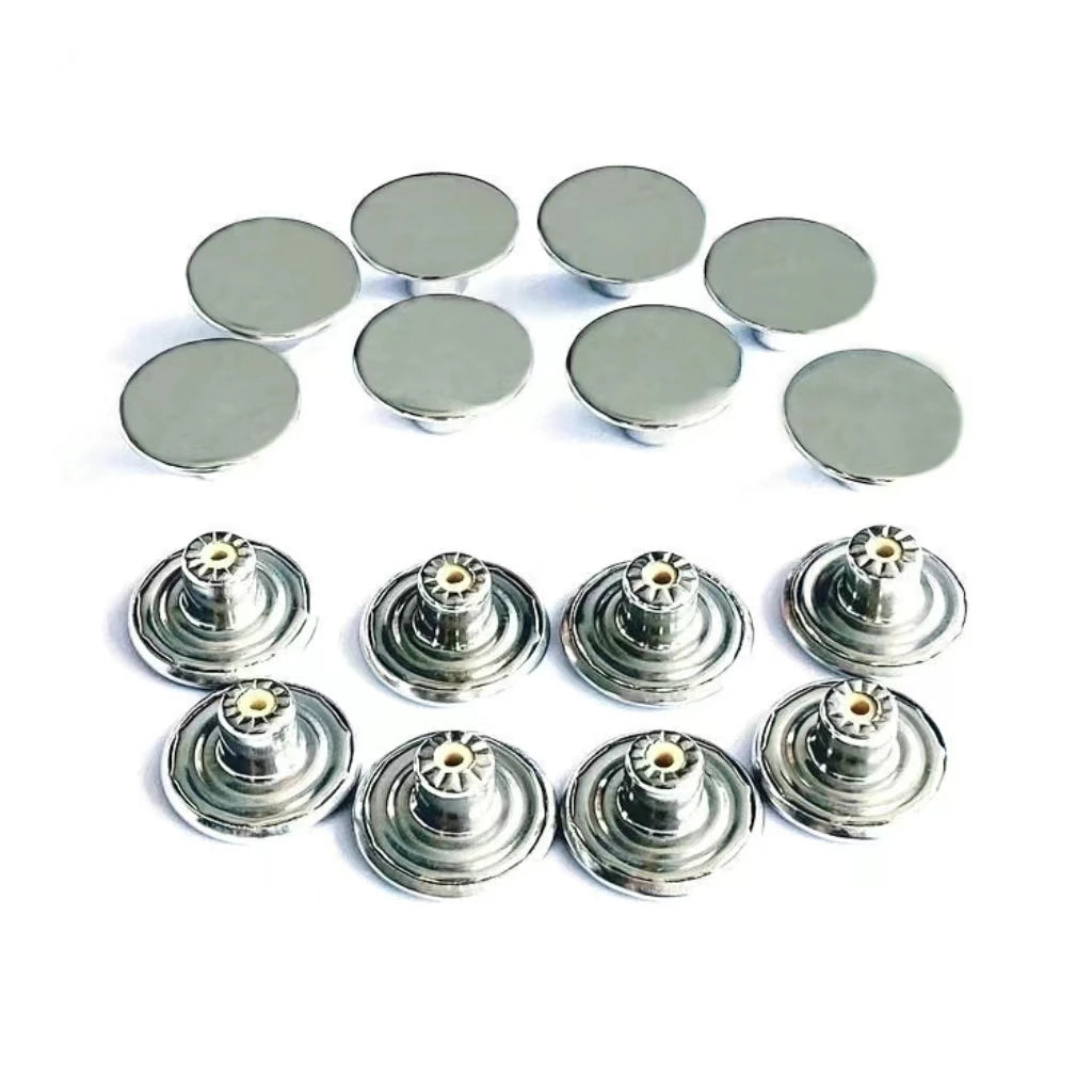 WYSE Metal Plastic Insert Jeans Button 17mm Metal Brass Jeans Buttons Wholesale Brass for Denim Plating Shank Round Zinc 13 Mm