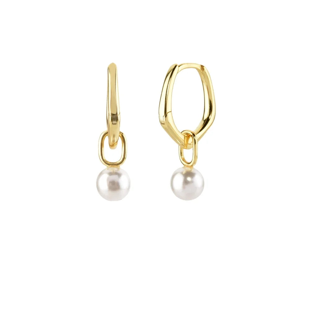 FUAMAY Guangzhou Shenzhen Factory 925 Silver White Freshwater 6mm Pearl Earrings Jewelry Solid Silver Pearl Drop Earrings 6mm