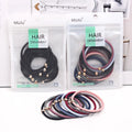 Basic 10-Piece Set of Gold Metal Hair Ties for Women Black Ponytail Hairbands