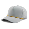 Custom Golf Hat 5 Panel Waterproof Laser Cut Hole Perforated Rubber Patch Logo Baseball Caps With Rope