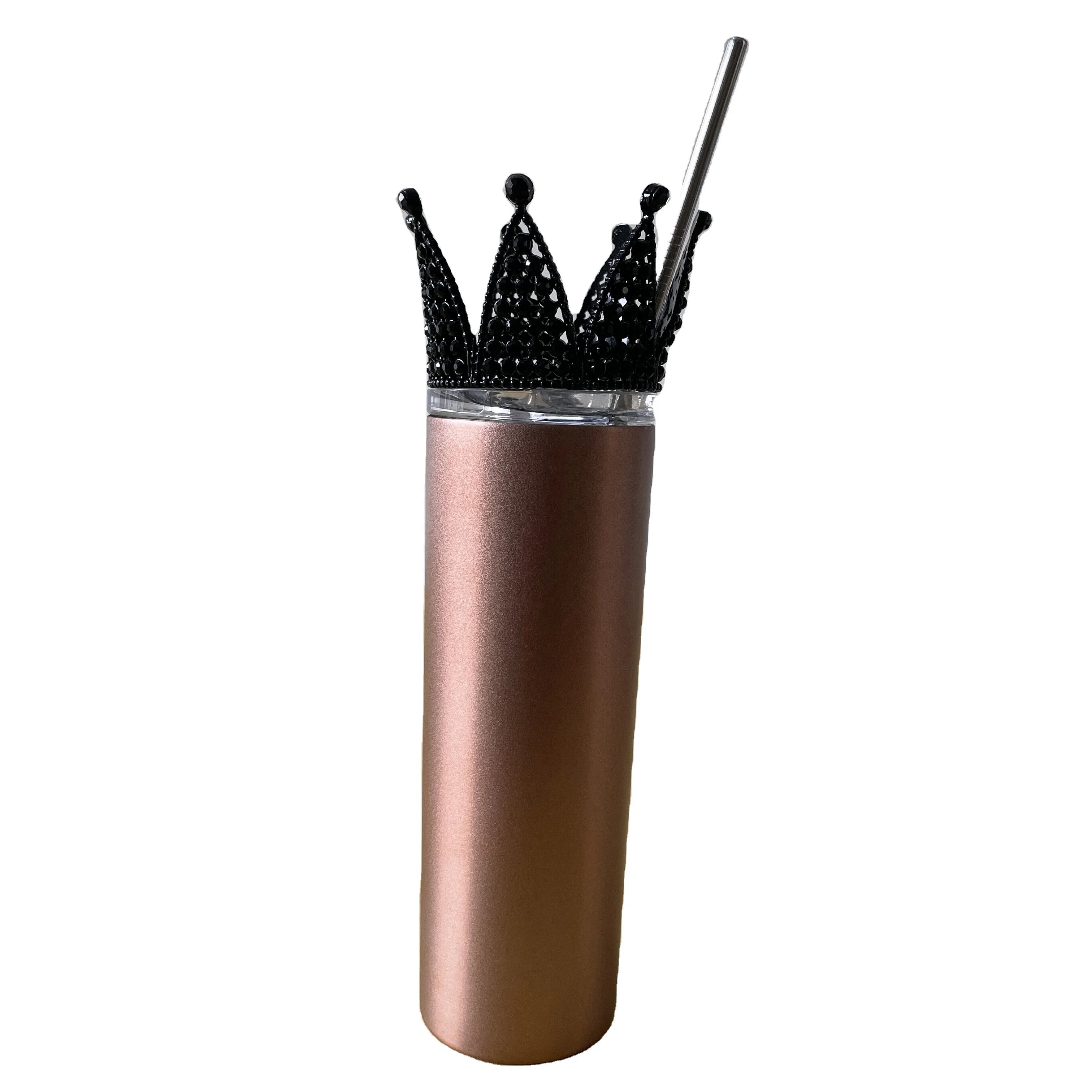 Colorful Metal Tumbler Black Crown Topper Lid Decoration  Crown Tumbler Topper Crown That Fits 20 Ounce Tumbler Cup
