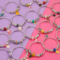23 Style New Women Stainless Steel Coil Steel Wire Wristband Twist Adjustable Bracelet Glass Beads Flamingo love Charm Bracelet