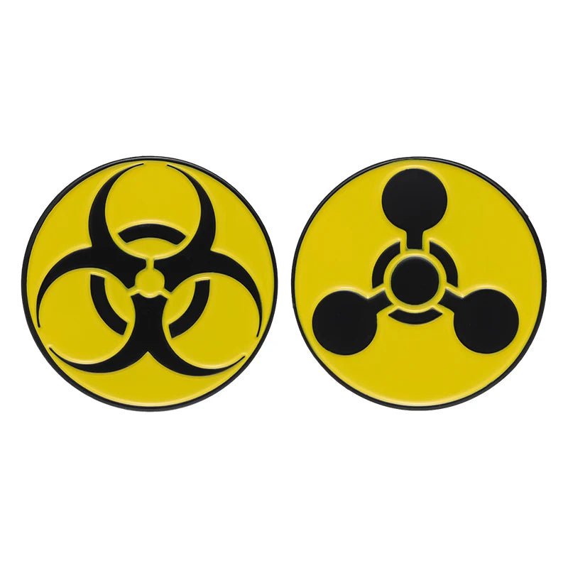 Radiation Symbol Enamel Pin Biochemical Markers Brooches Yellow Warning Sign Lapel Badge Collect Backpack Hat Collar Brooch Pin