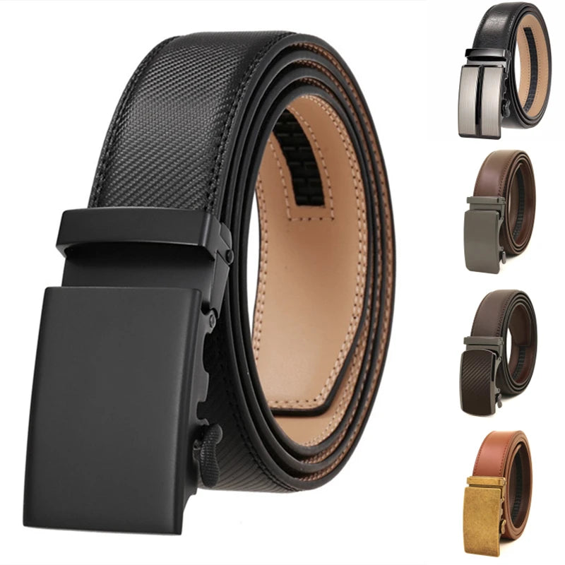 LQbelt Genuine Leather Cowhide Belt for Men Belt Leather for Casual Jeans Adjustable Ratchet Belt Wholesale Factory