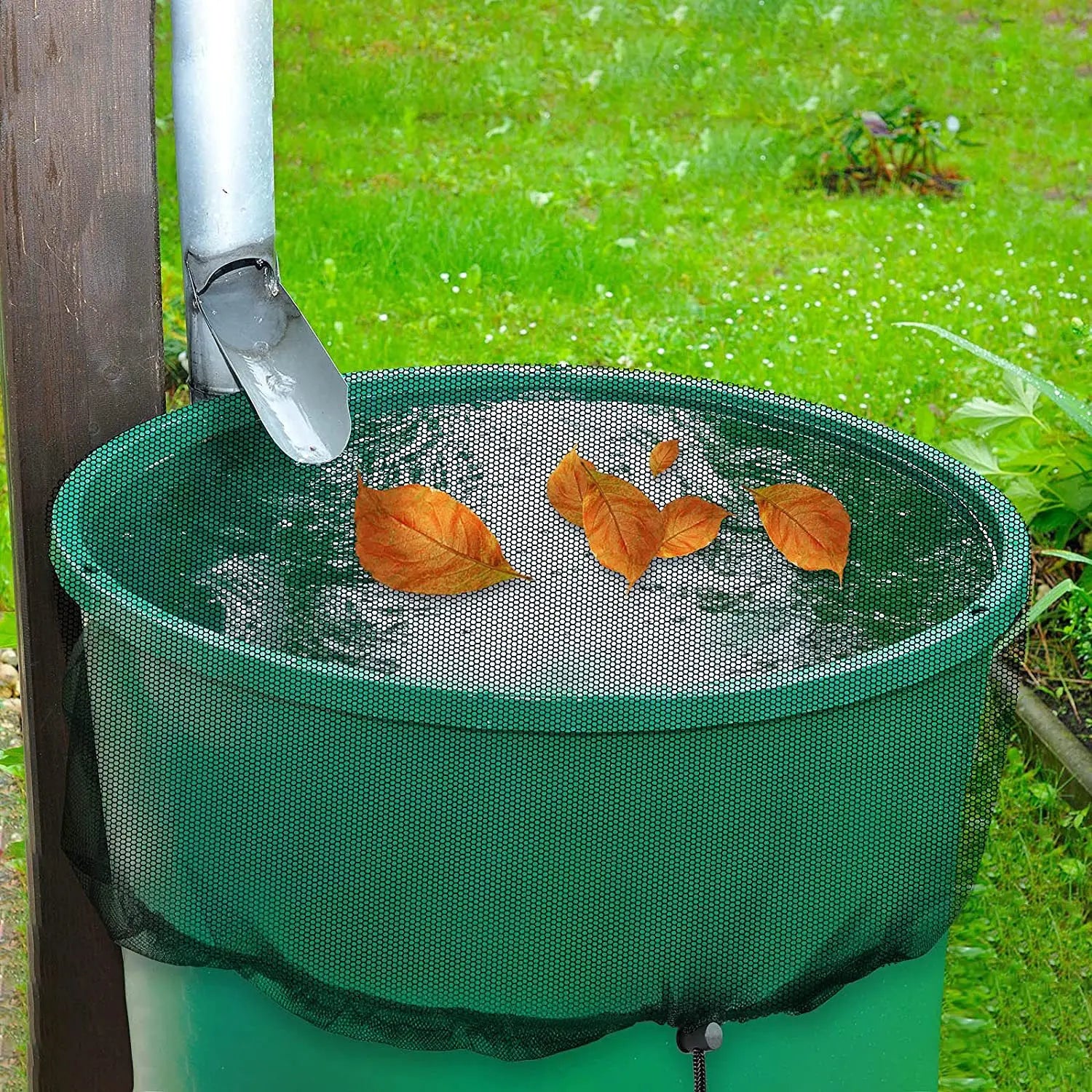 95cm Garden Rain Barrels Mesh Cover Netting Outdoor Bag Adjustable Wrap Covers