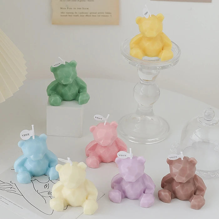 Handmade Bear Aromatherapy Paraffin Wax Candle Gift Box Set Creative Home Decoration Christmas Thanksgiving Holidays