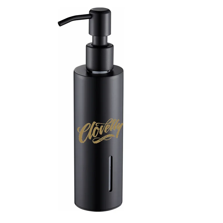 Customized Matte Black Color 304 Stainless Steel Replacement Hand Soap Dispenser with Foam Feature 220ml Capacity for Hotel Use