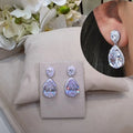 CAOSHI Creative Water Drop Design Sparkling Zircon Dangle Earrings for Women Wedding Engagement Silver Plated CZ Drop Earrings