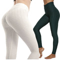 Wholesale Ladies Colorful Fitness Tight Jacquard Bubble Pants High Waist Booty Scrunch Yoga Pants Leggings 7 Sizes