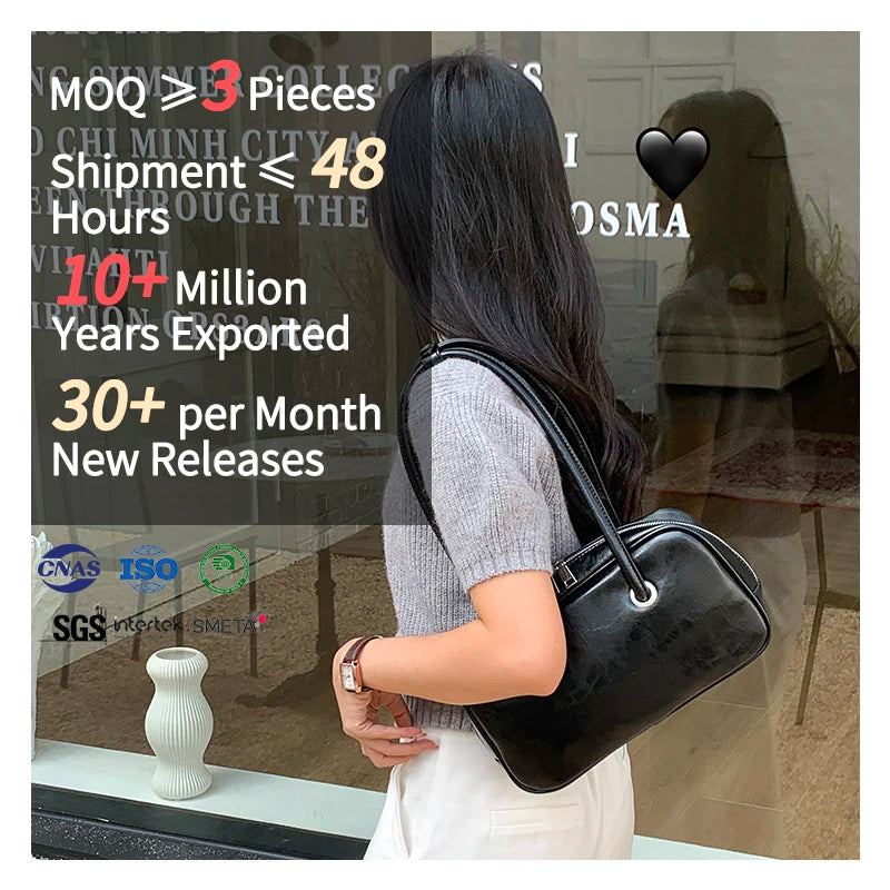 2025 New Fashion Plain Big Shoulder Bags Women Handbags Ladies Temperament PU Leather Women Hand Tote Bag