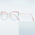 Cat Eye Glasses Frame Metal Dual Color Anti Blue Light Optical Glasses Frame Photochromic Women Trendy Eyeglasses