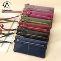 Andong Leather Clutch Bag for Women Long Zipper Wallet Genuine Cow Leather Purse Card Holder Phone Bag Simple Fashion 1066