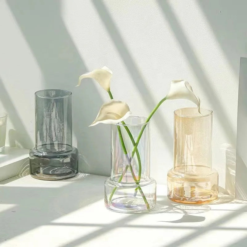 Nordic Ins Windglass Vase Transparent Aquatic Flower Arranger Home Accessories Living Room Bedroom Glass Vase