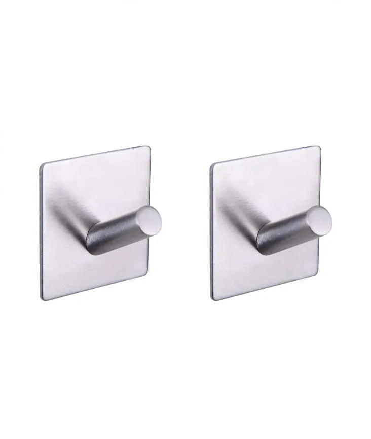 Prodigy HT100P Heavy-Duty Adhesive Stainless Steel Hook Self-Adhesive Square Metal Hook for Home & Bathroom Use for Kitchen