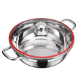 Kitchen Supplies Wholesale Stainless Steel Hot Pot Dishwasher Safe Restaurant Equipment Soup BBQ Grill  Glass Cover
