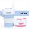 Portable Travel Custom Logo Eco Friendly BPA Free Reusable Collapsible Silicone Coffee Cup With Lid & Straw