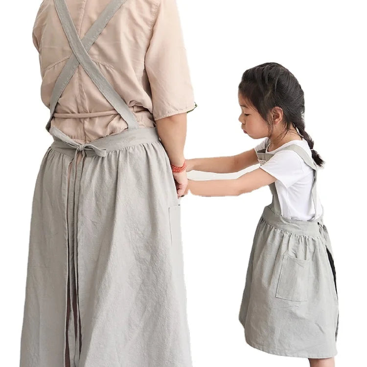 Custom Size Korea Apron Parent Child Apron Low Price Chef Kitchen Cooking Apron for Home