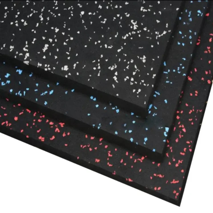Gym Rubber Floor Square Tile High Density Rubber Shock Absorbing Gym Rubber Mat Gym Floor Tile MegaBDM