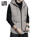 OEM Trend Products Winter Fashion Men Thick Hooded Sleeveless Vest Jacket Plus Size Cotton Padded WaistCoat