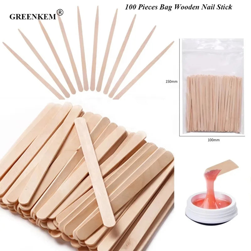 100 Pieces Bag Beauty Hair Removal Care Tool Disposable Log Bar Wax Wooden Nail Stick