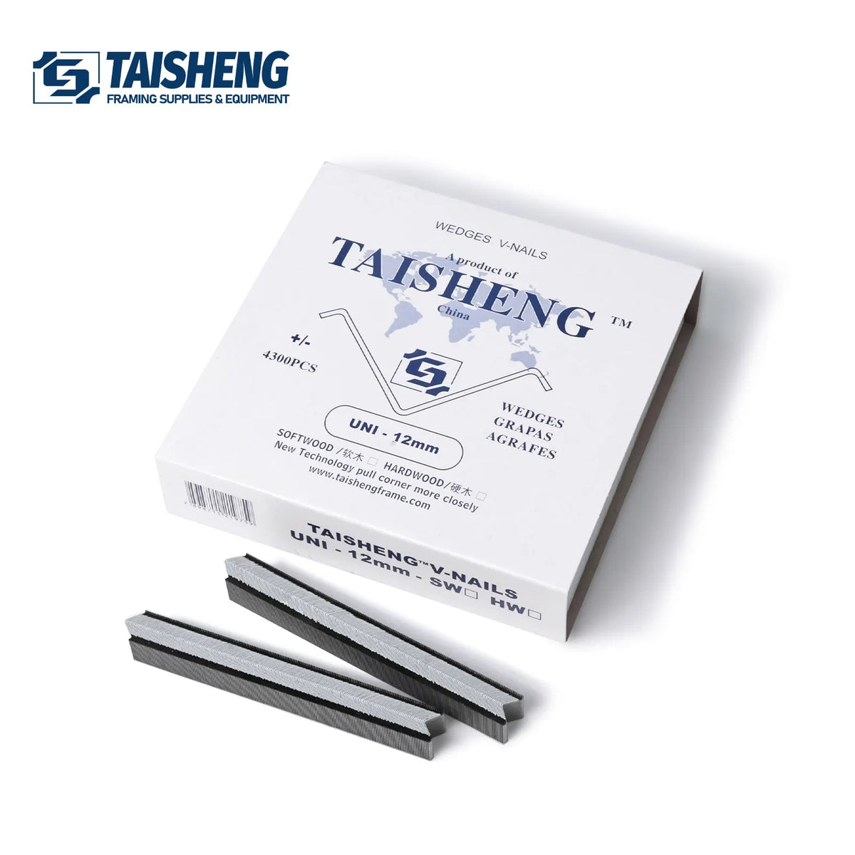 TAISHENGFRAME TS-D41 12mm UNI Iron Photo Frame V-Nails with Smooth Shank 4200PCS for Softwood Picture Frames MegaBDM