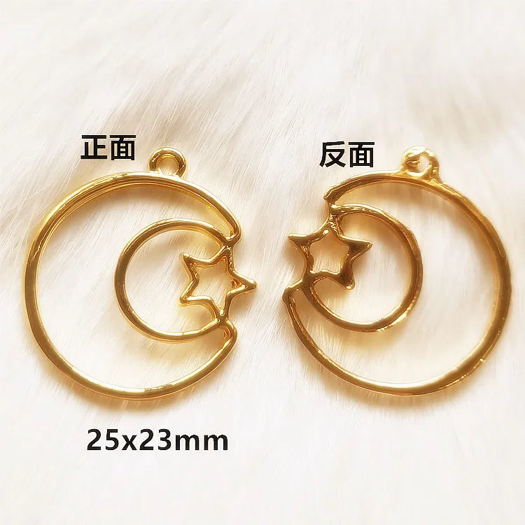 Gold Color Hollow Moon Stars Charms Pendant for Jewelry Making DIY Jewelry Findings