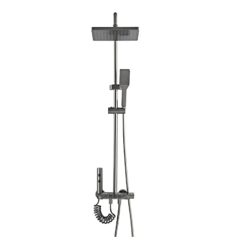 JOUYI Bathroom Shower Set Thermostatic Smart Piano Key Shower System Pressurized Shower Set for Bathroom and Toilet