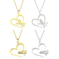 Personality Adjustable Necklace Jewelry Stainless Steel Necklace Statement Scissors Combs Heart Necklace for Women